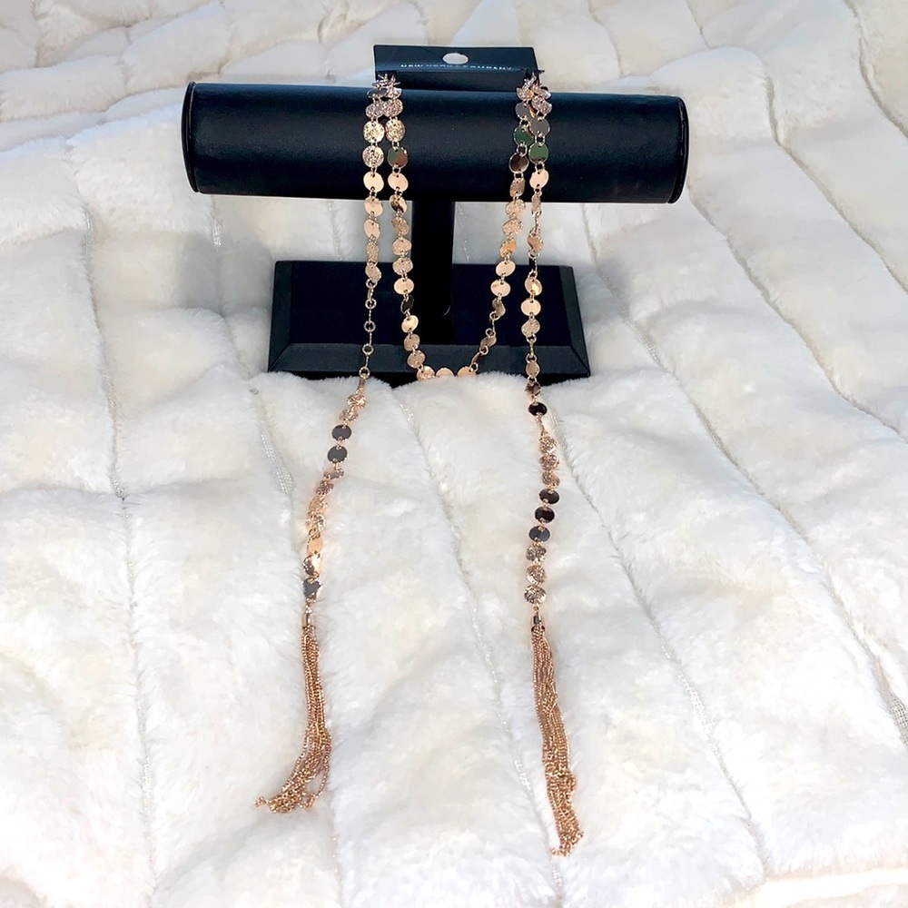 Goldtone Tassel Pendant Necklace